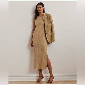 Ralph Lauren pointelle knit sleeveless sweater Dress